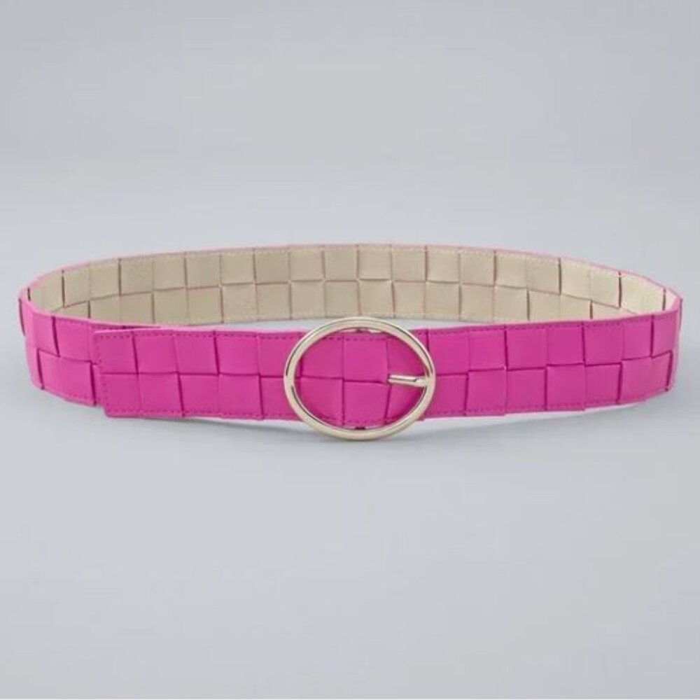 White House Black Market Accessories | Oval Ring Woven Belt Magenta Hot Pink